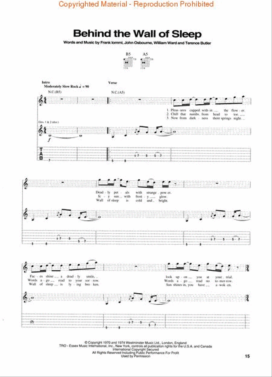 Black Sabbath Electric Guitar scores gallery preview page 4