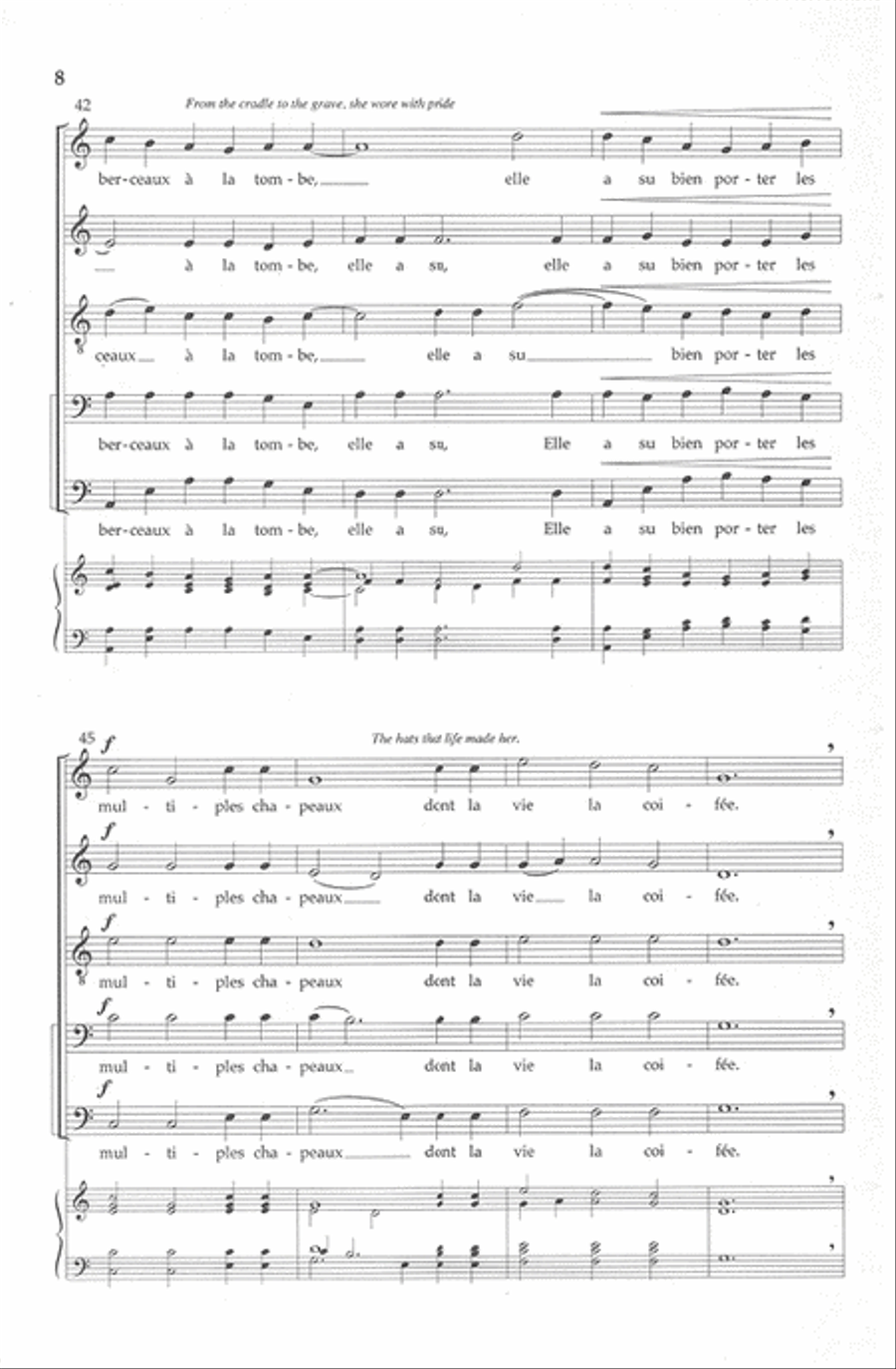 Au Dela Du Chagrin (Beyond the Sorrow) Choir scores gallery preview page 7