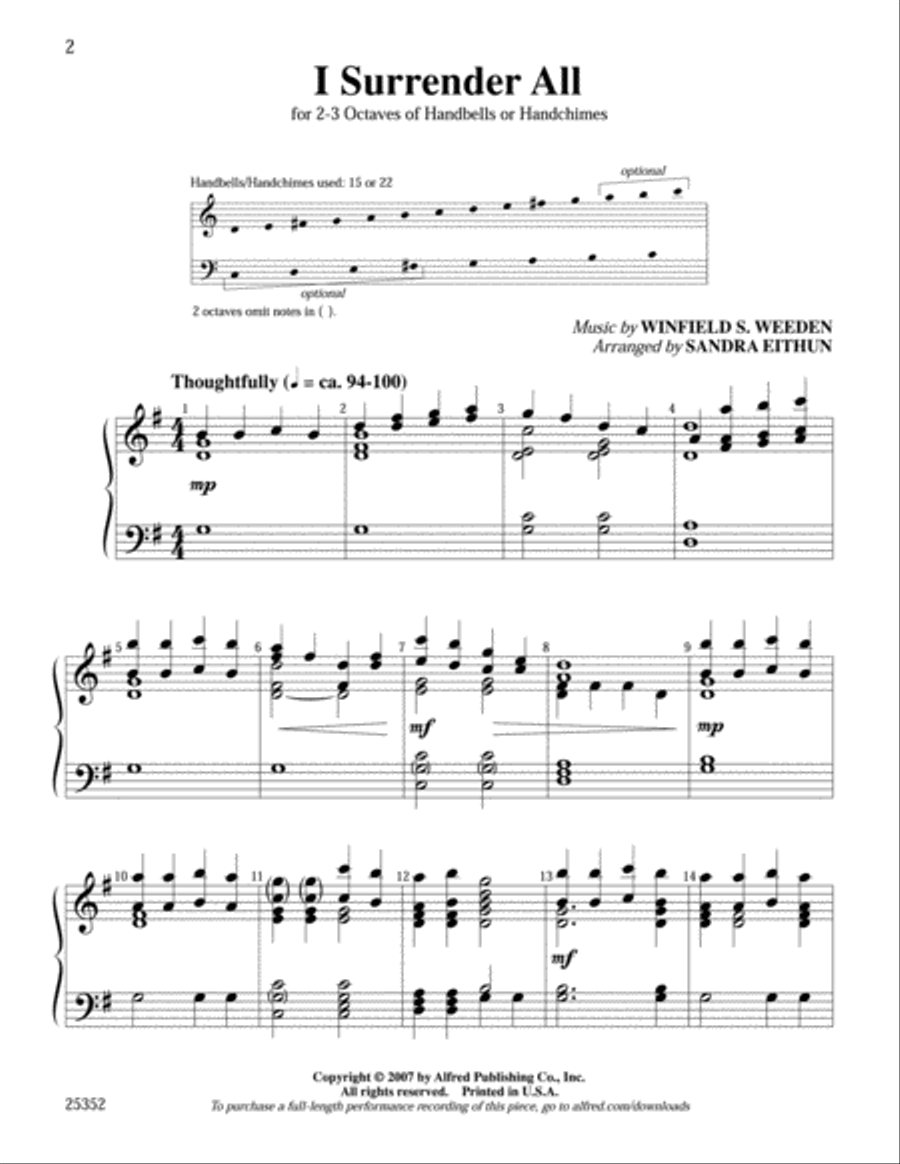 I Surrender All Handbell Choir scores gallery preview page 2