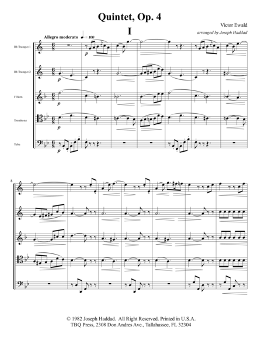 Quintet, Op. 4 Brass Ensemble scores gallery preview page 2