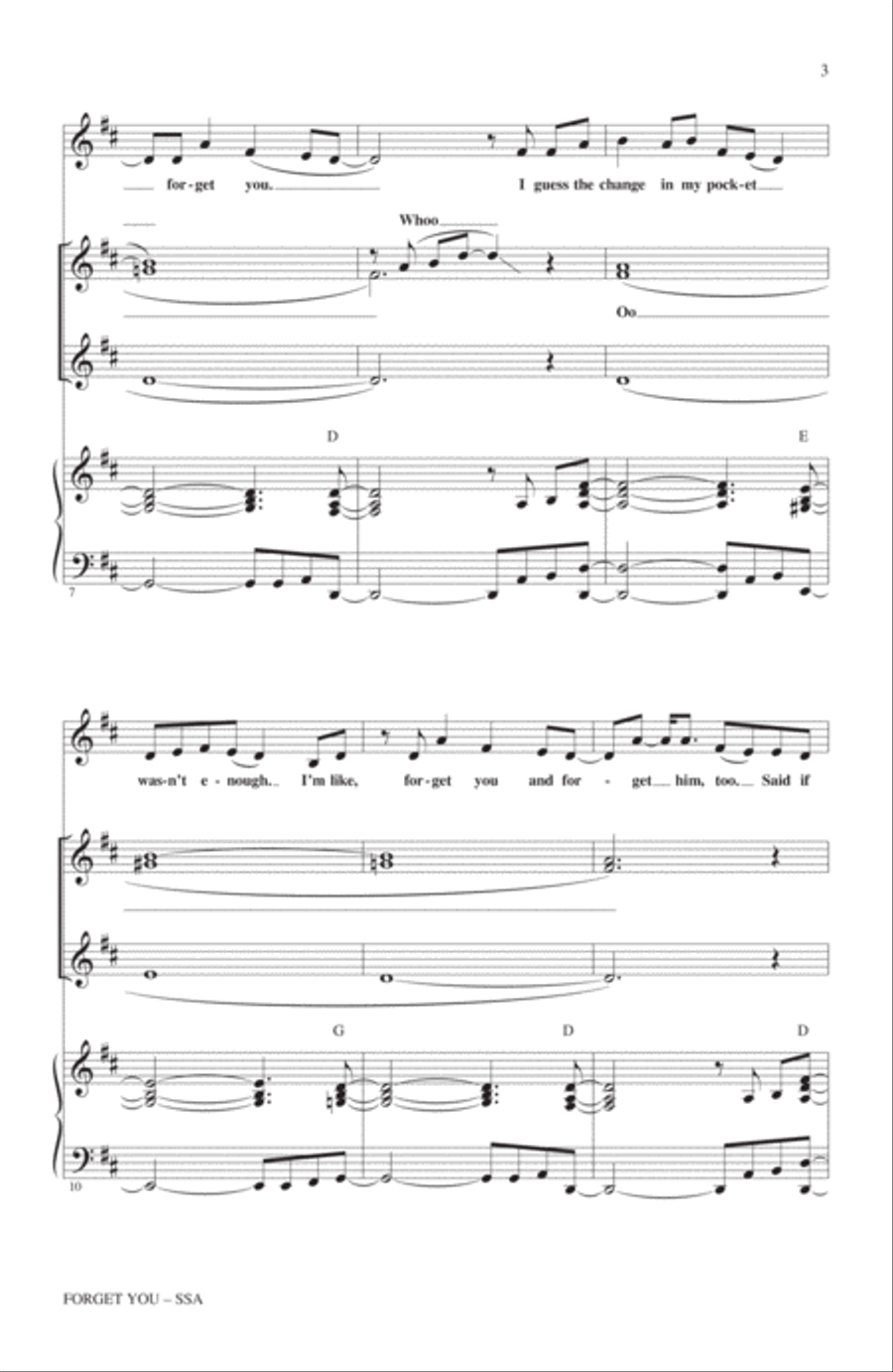 Forget You Forget You SSA scores gallery preview page 2