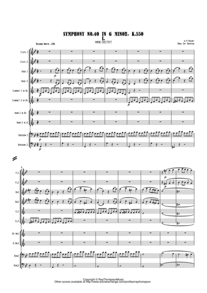 Mozart: Symphony No. 40 in G min K550 Mvt.1 - wind dectet image number null