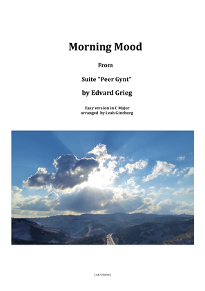 Book cover for Morning Mood (From Suite "Peer Gynt") by Edvard Grieg, easy piano by Leah Ginzburg