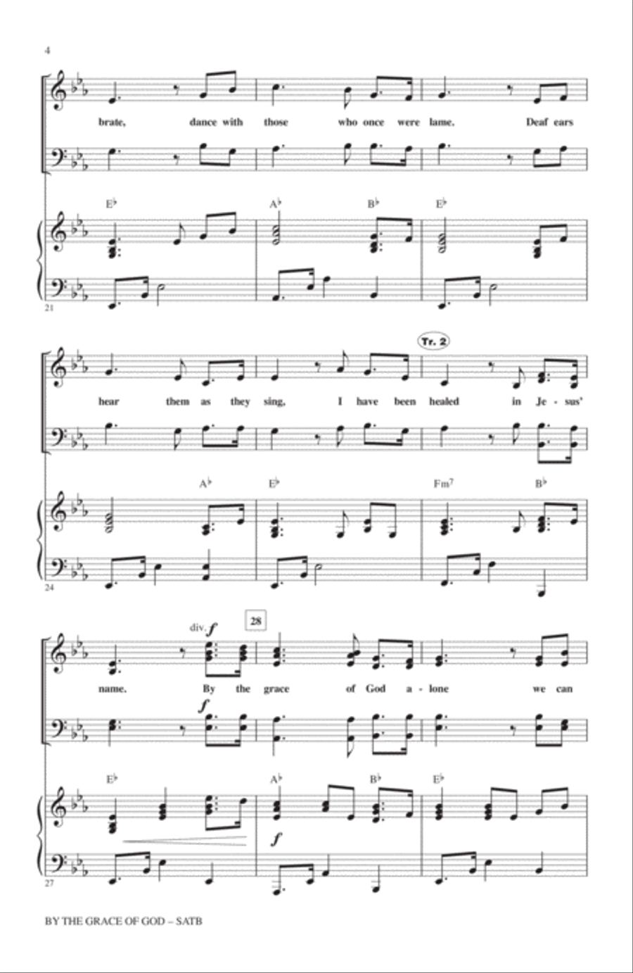 By The Grace Of God 4-Part scores gallery preview page 3