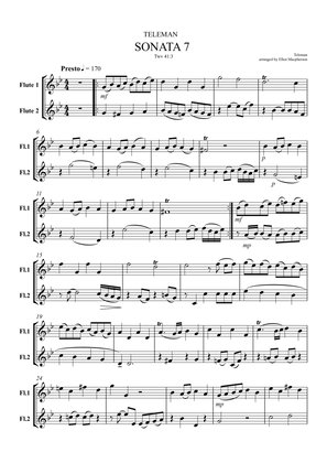 Presto from Sonata 7 by Teleman arranged for Flute Duet