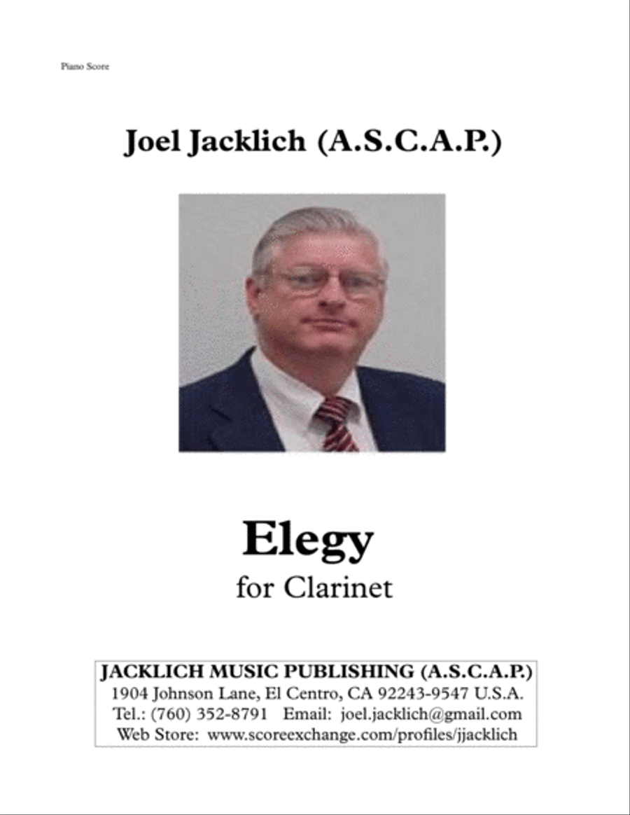 Elegy for Clarinet Clarinet Solo scores gallery preview page 1