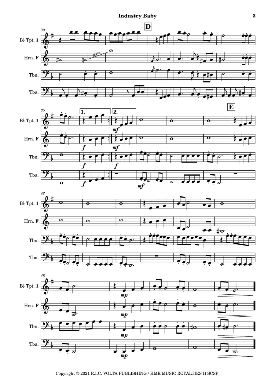 Industry Baby Brass Ensemble scores gallery preview page 4