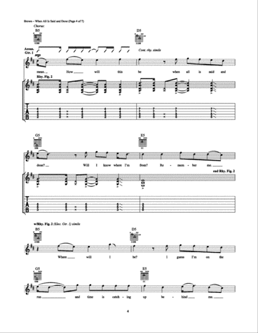 When All Is Said and Done Electric Guitar scores gallery preview page 4