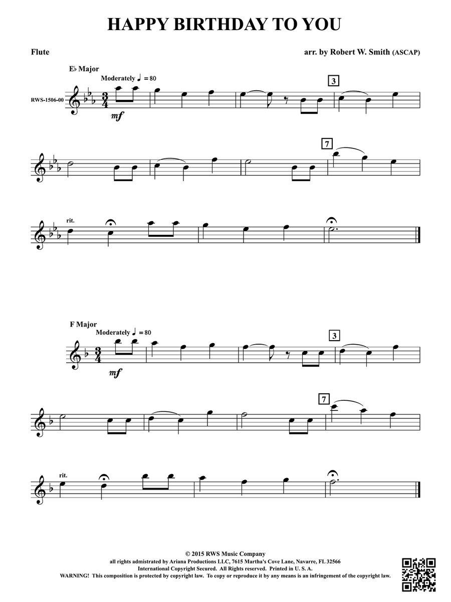 Happy Birthday to You: 1st Flute Flute scores gallery preview page 1