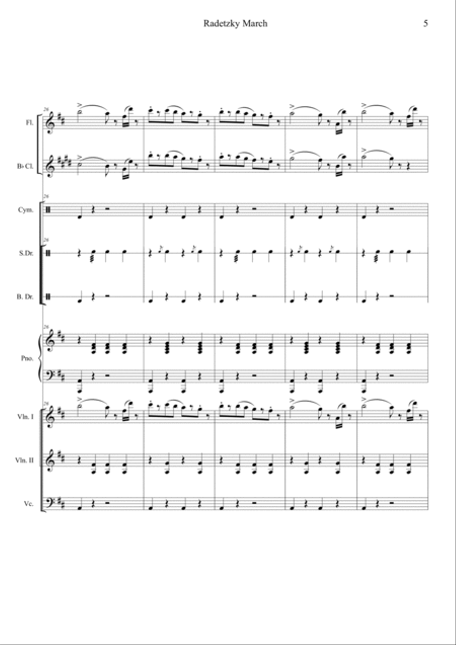Radetzky Marsch Orchestra scores gallery preview page 5