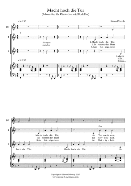 Macht Hoch die Tür - Adventslied für Kinderchor (Advent song for children's choir image number null