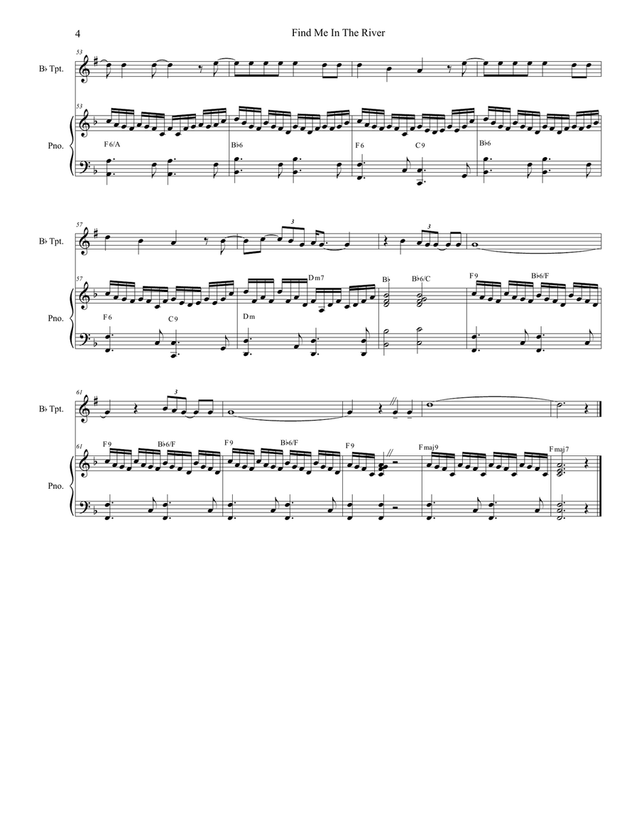 Find Me In The River Trumpet Solo scores gallery preview page 4