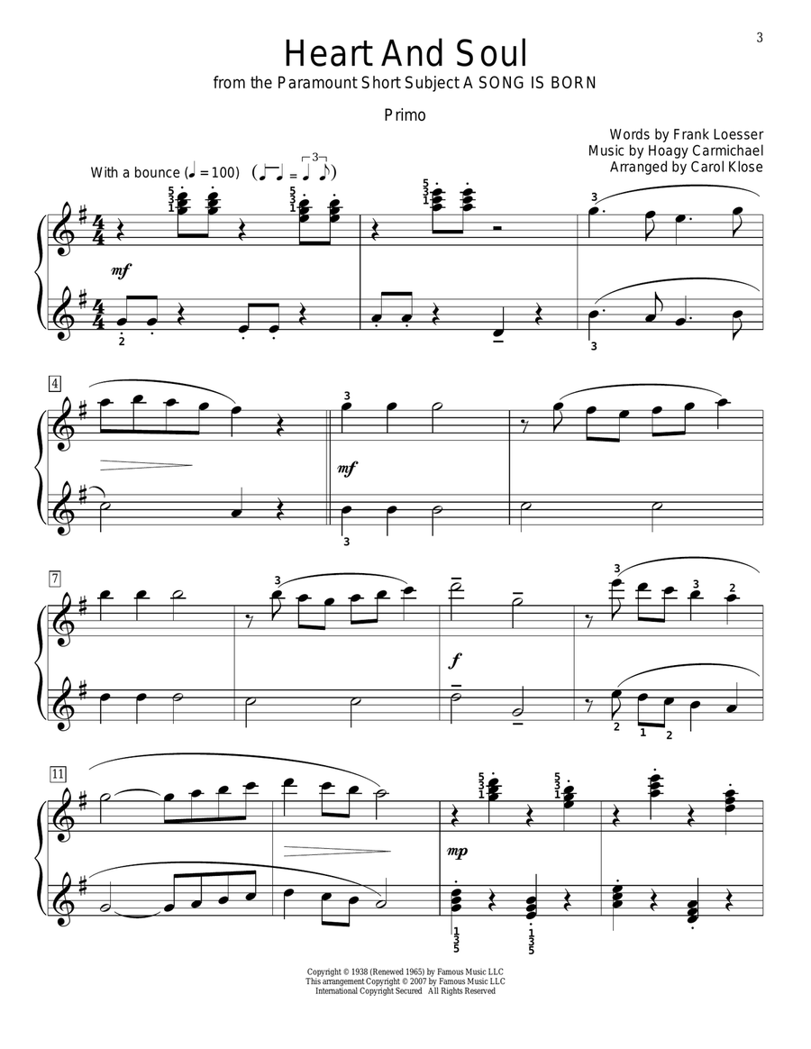 Heart And Soul Piano Duet scores gallery preview page 2