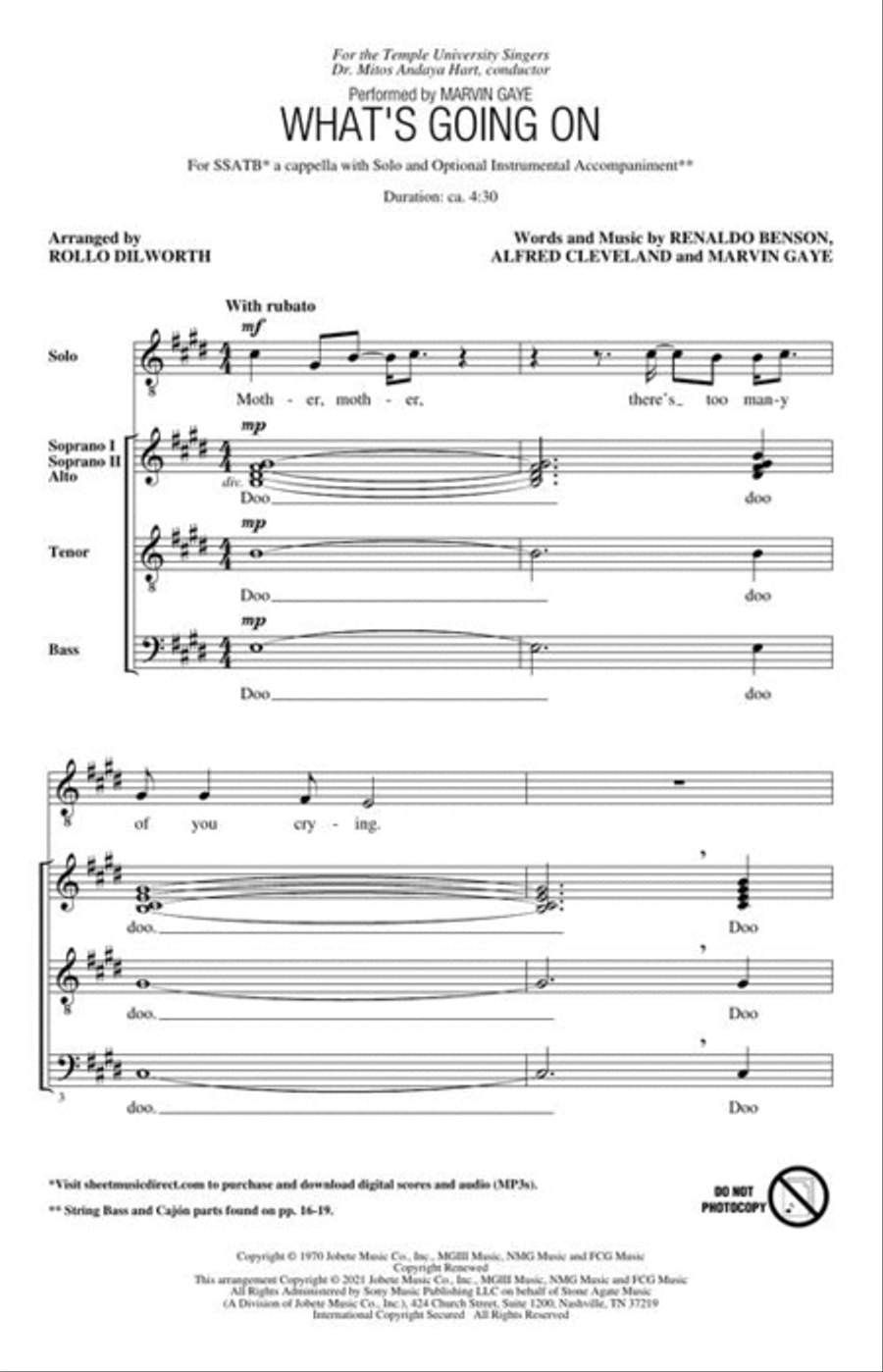 What's Going On SSATB scores gallery preview page 4