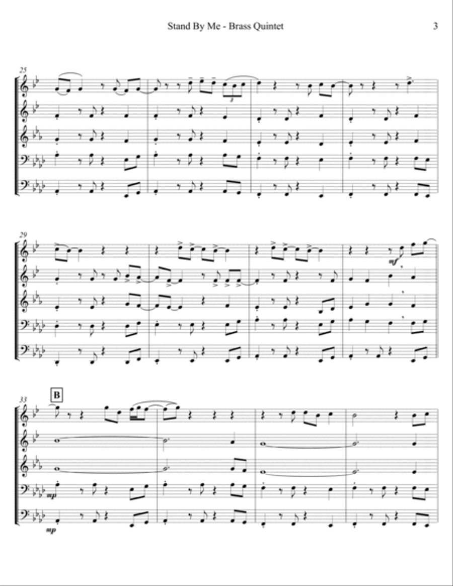 Stand By Me Brass Quintet scores gallery preview page 4