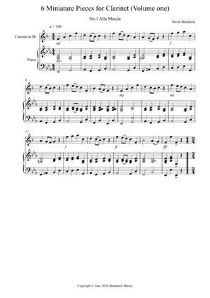 6 Miniature Pieces for Clarinet in Bb and Piano (volume one)