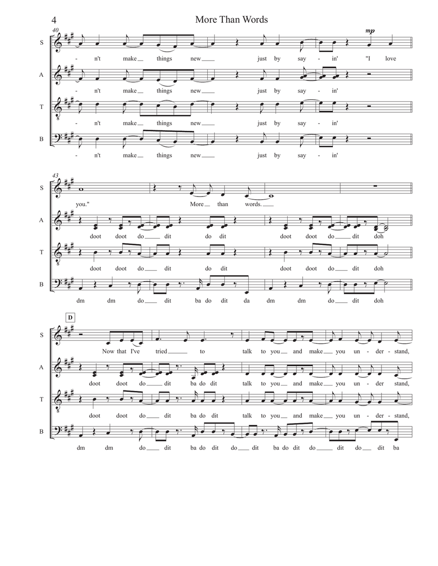 More Than Words Divisi scores gallery preview page 4