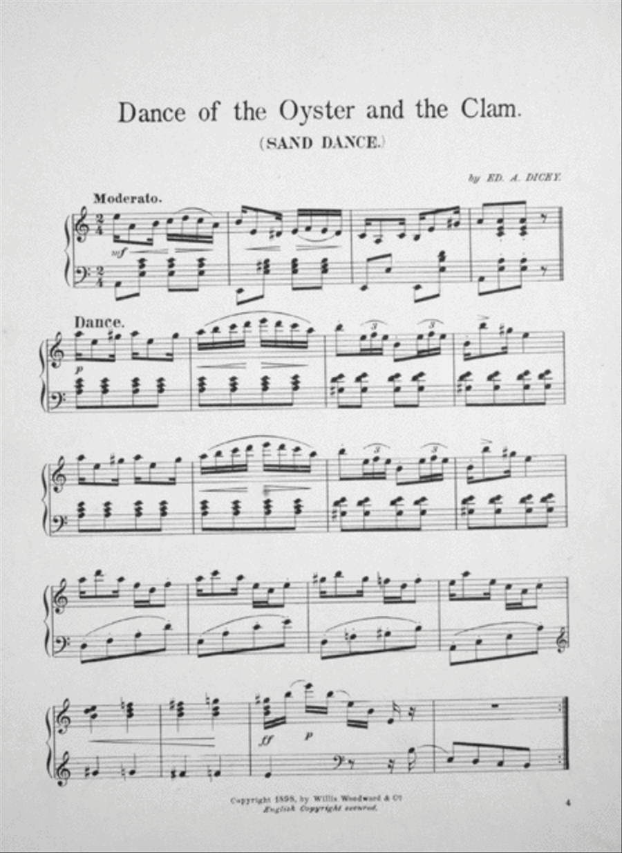 Dance of the Oyster and the Clam. Characteristic Sand Dance Piano Solo scores gallery preview page 2