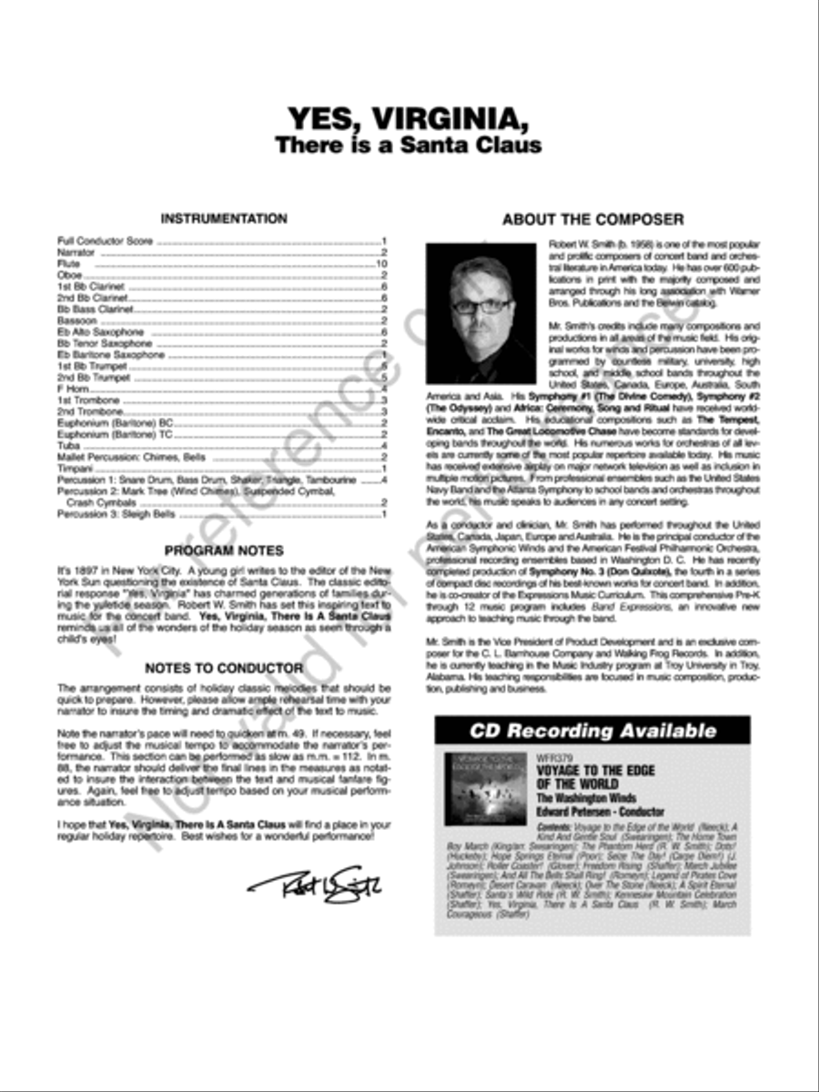 Yes, Virginia, There Is A Santa Claus Concert Band scores gallery preview page 3