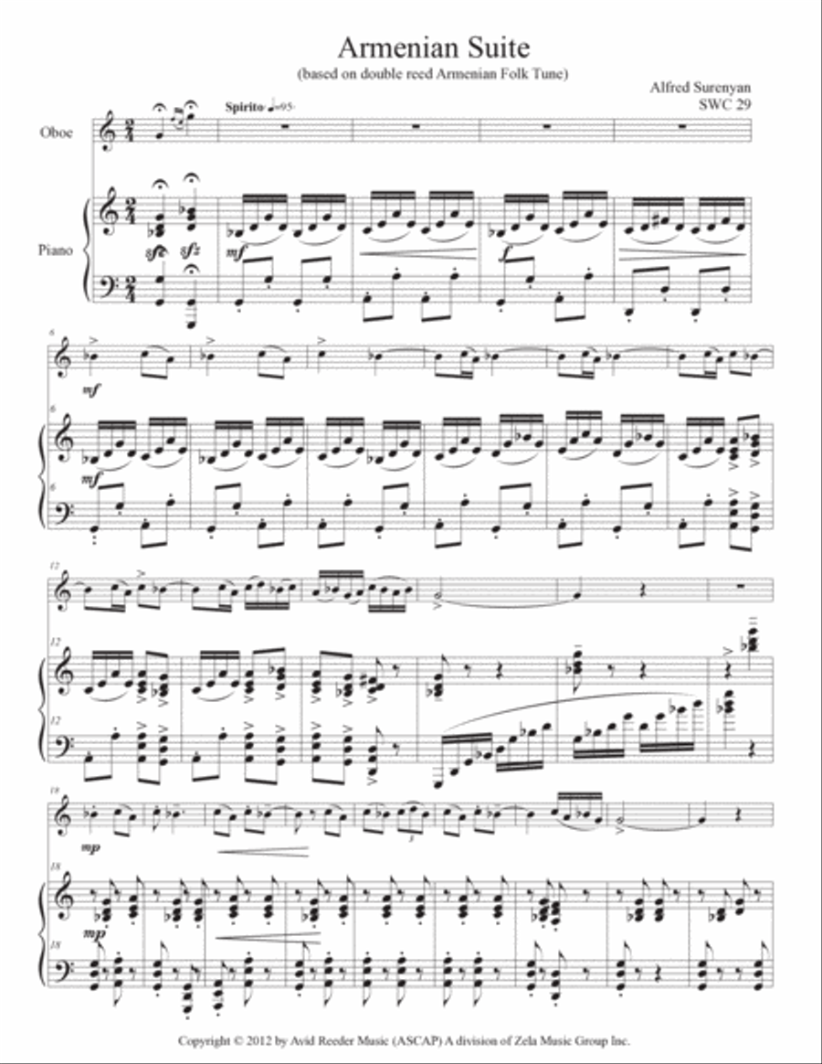 Armenian Suite: Alfred Surenyan Chamber Music scores gallery preview page 5