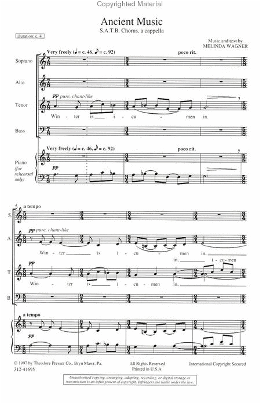 Ancient Music Ancient Music 4-Part scores gallery preview page 2