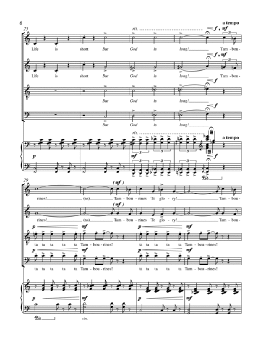 Tambourines from Harlem Songs 4-Part scores gallery preview page 6
