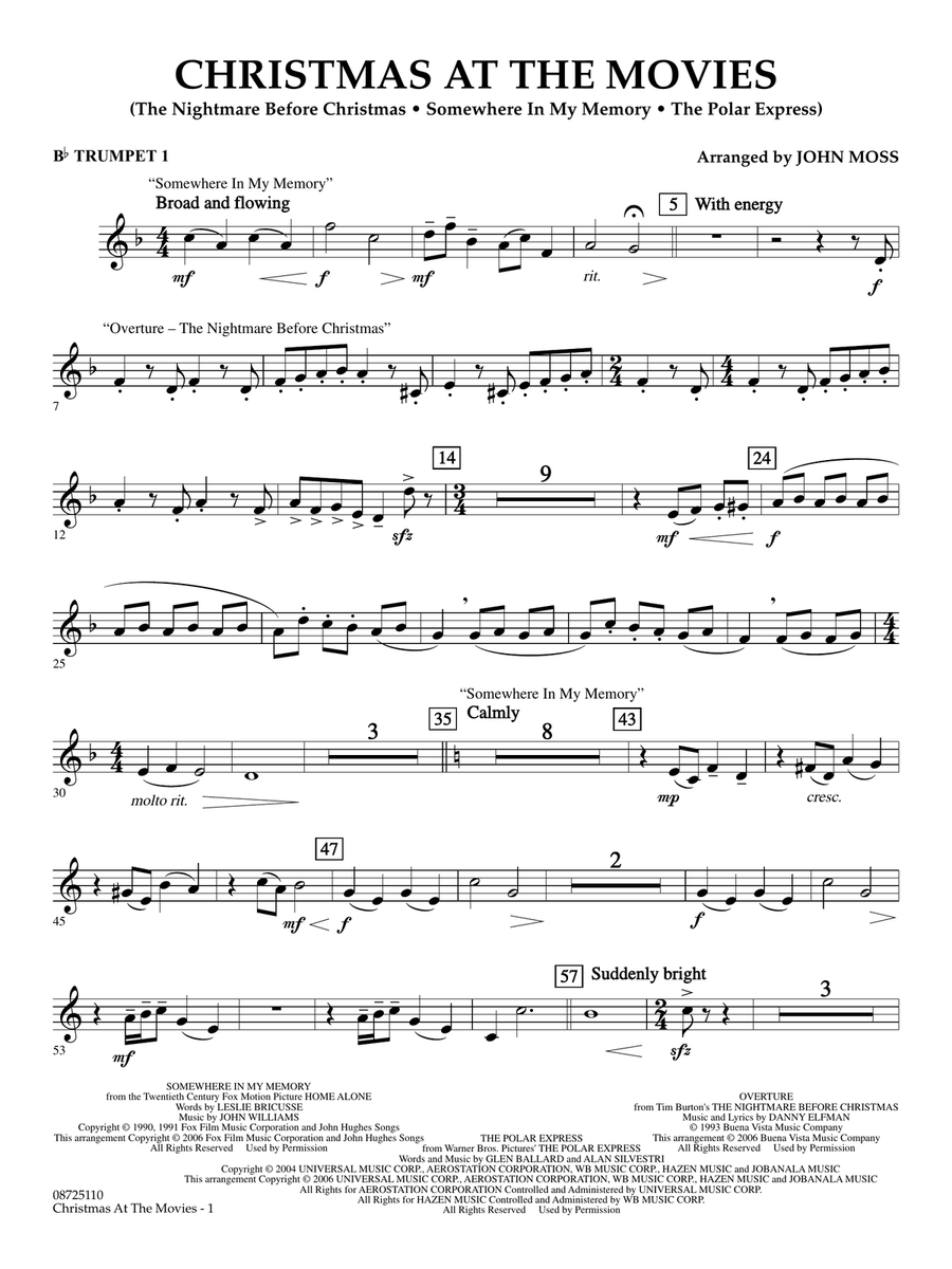 Christmas at the Movies - Bb Trumpet 1