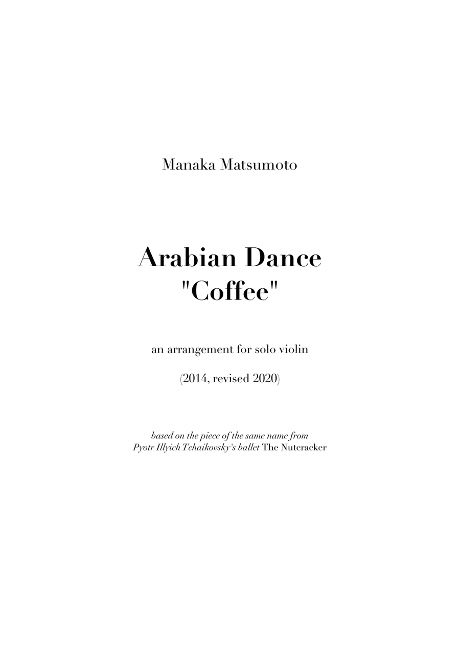 The Nutcracker - Coffee (Arabian Dance) for solo violin Violin Solo scores gallery preview page 1