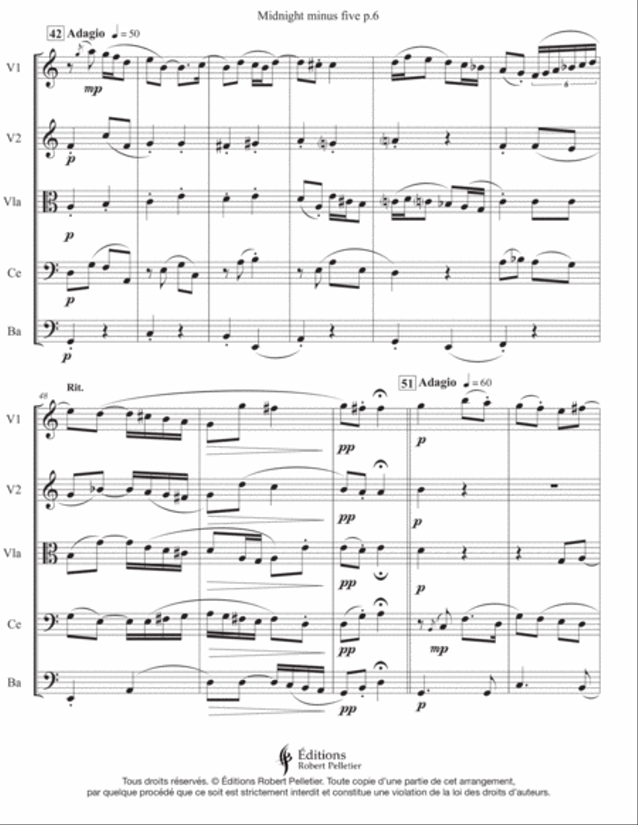 Midnight minus five Midnight minus five String Orchestra scores gallery preview page 6