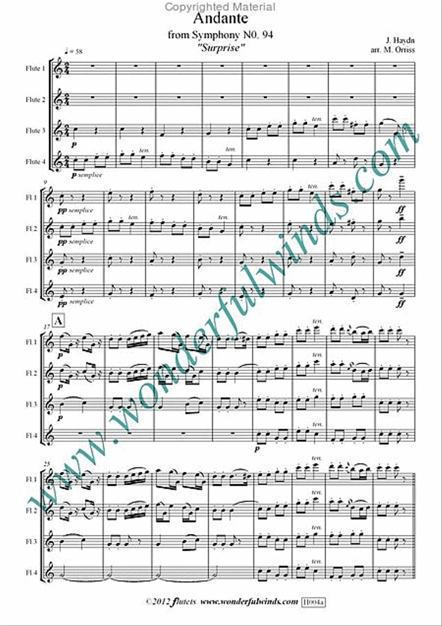 Andante Andante Flute Quartet scores gallery preview page 2