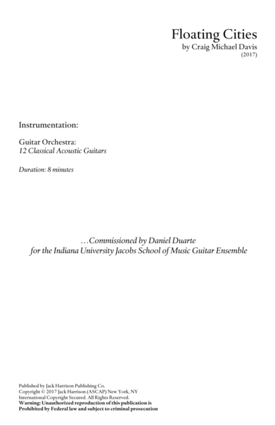 Floating Cities - For Guitar Orchestra (12 Parts) Chamber Orchestra scores gallery preview page 3