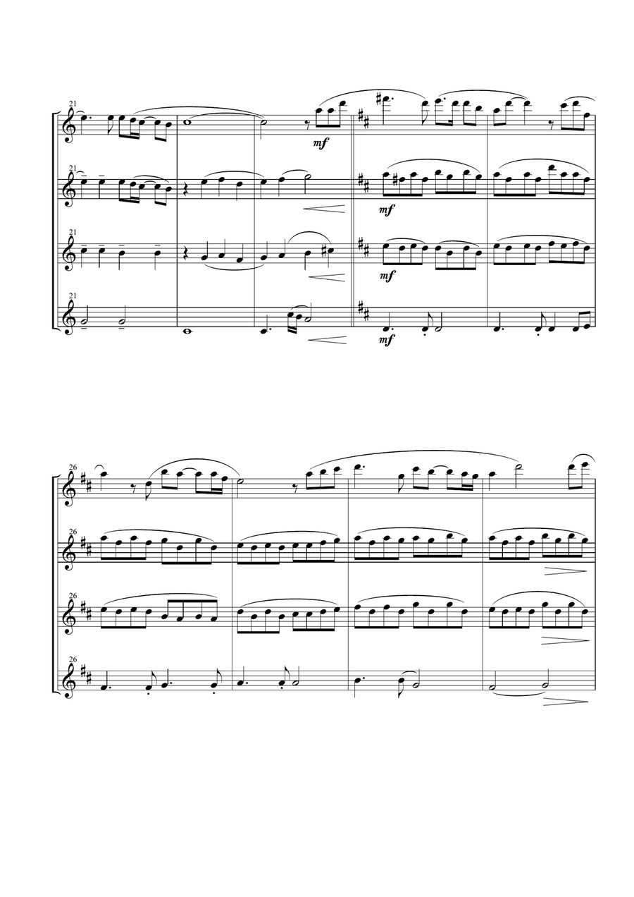 You Raise Me Up Woodwind Quartet scores gallery preview page 5