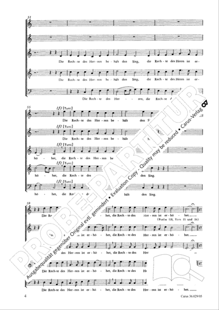 The voice of rejoicing and hope (Man singet mit Freuden vom Sieg) SSATB scores gallery preview page 5