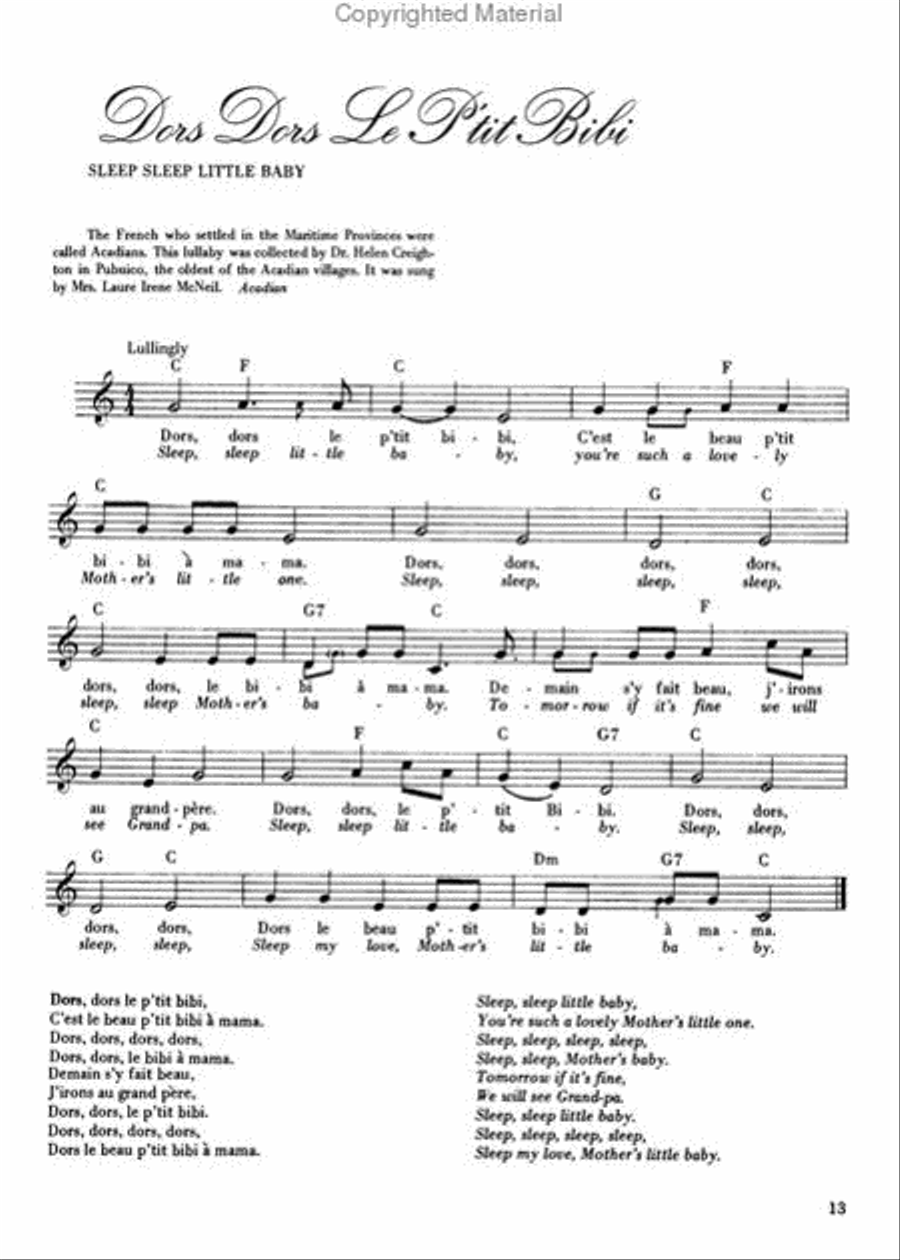 Folk Lullabies of the World Piano, Vocal, Guitar scores gallery preview page 2