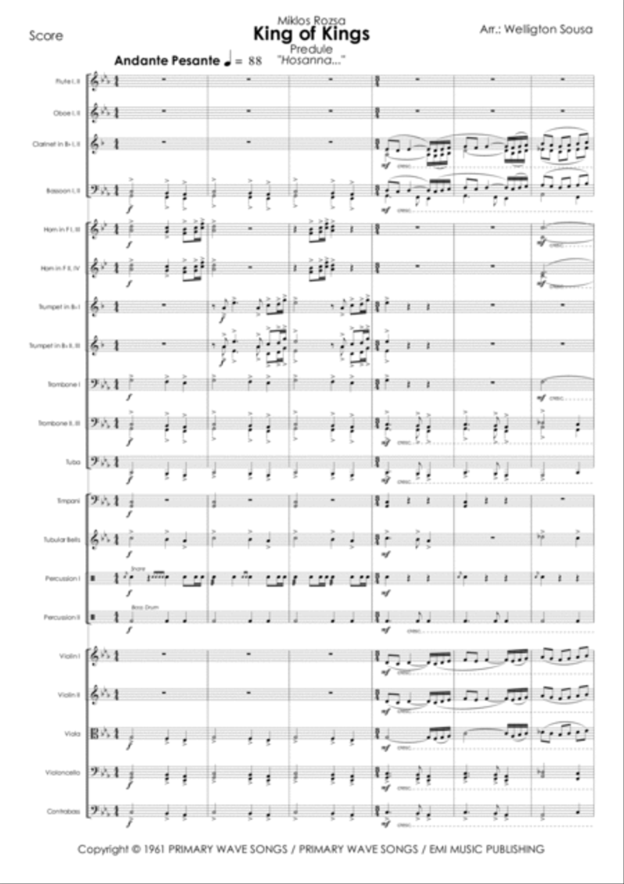 King Of Kings (hosanna) (theme) Full Orchestra scores gallery preview page 2