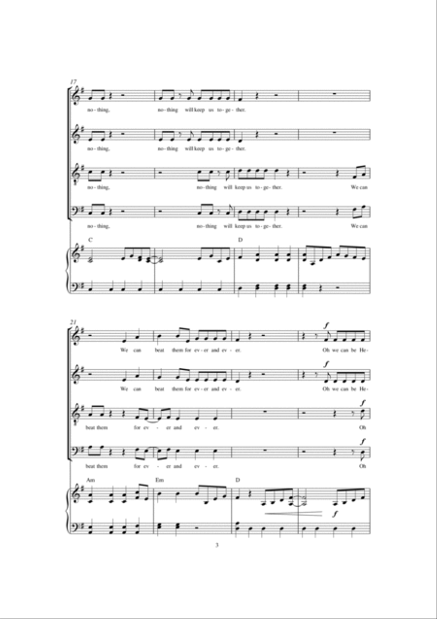 Heroes (arr. Barrie Carson Turner) 4-Part scores gallery preview page 3