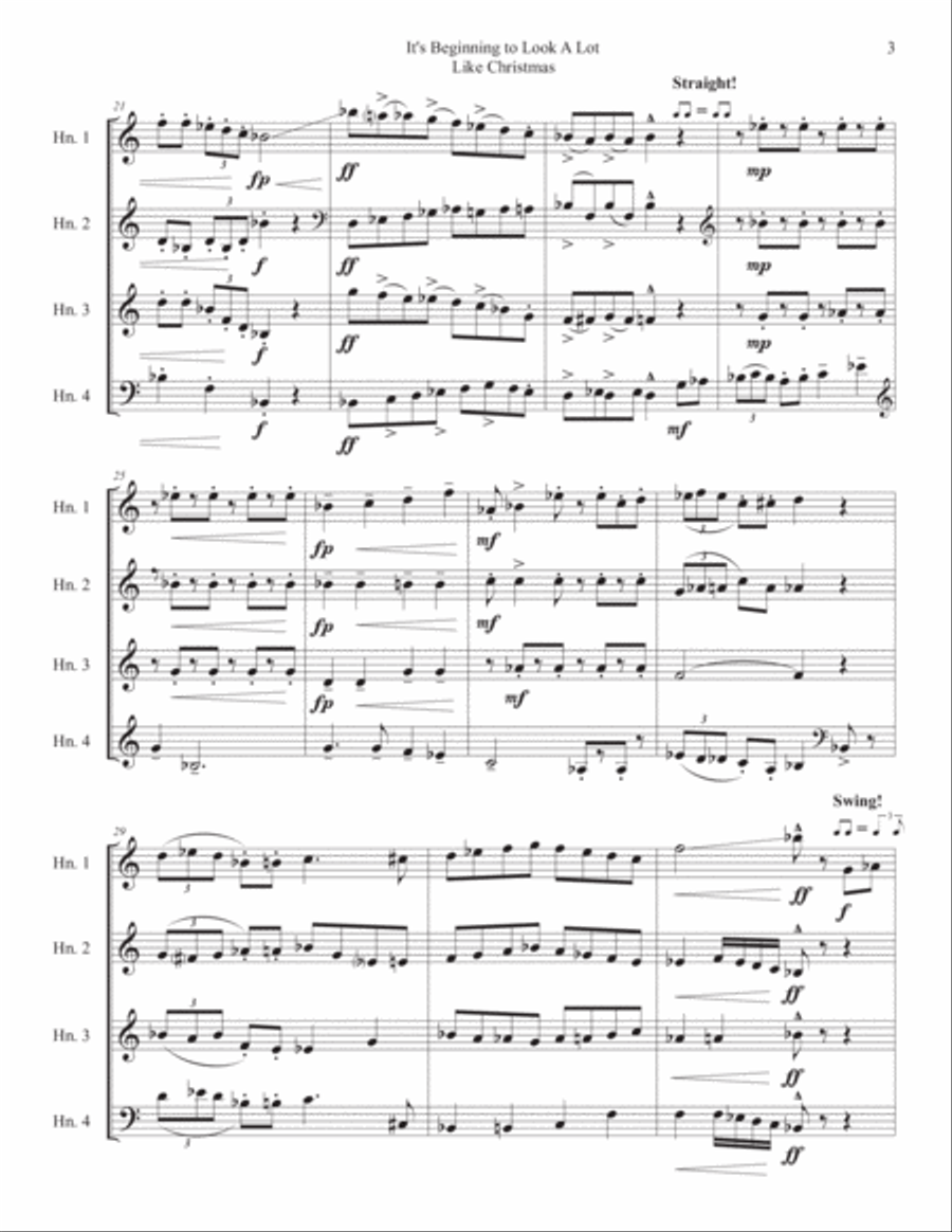 It's Beginning To Look Like Christmas Brass Ensemble scores gallery preview page 3