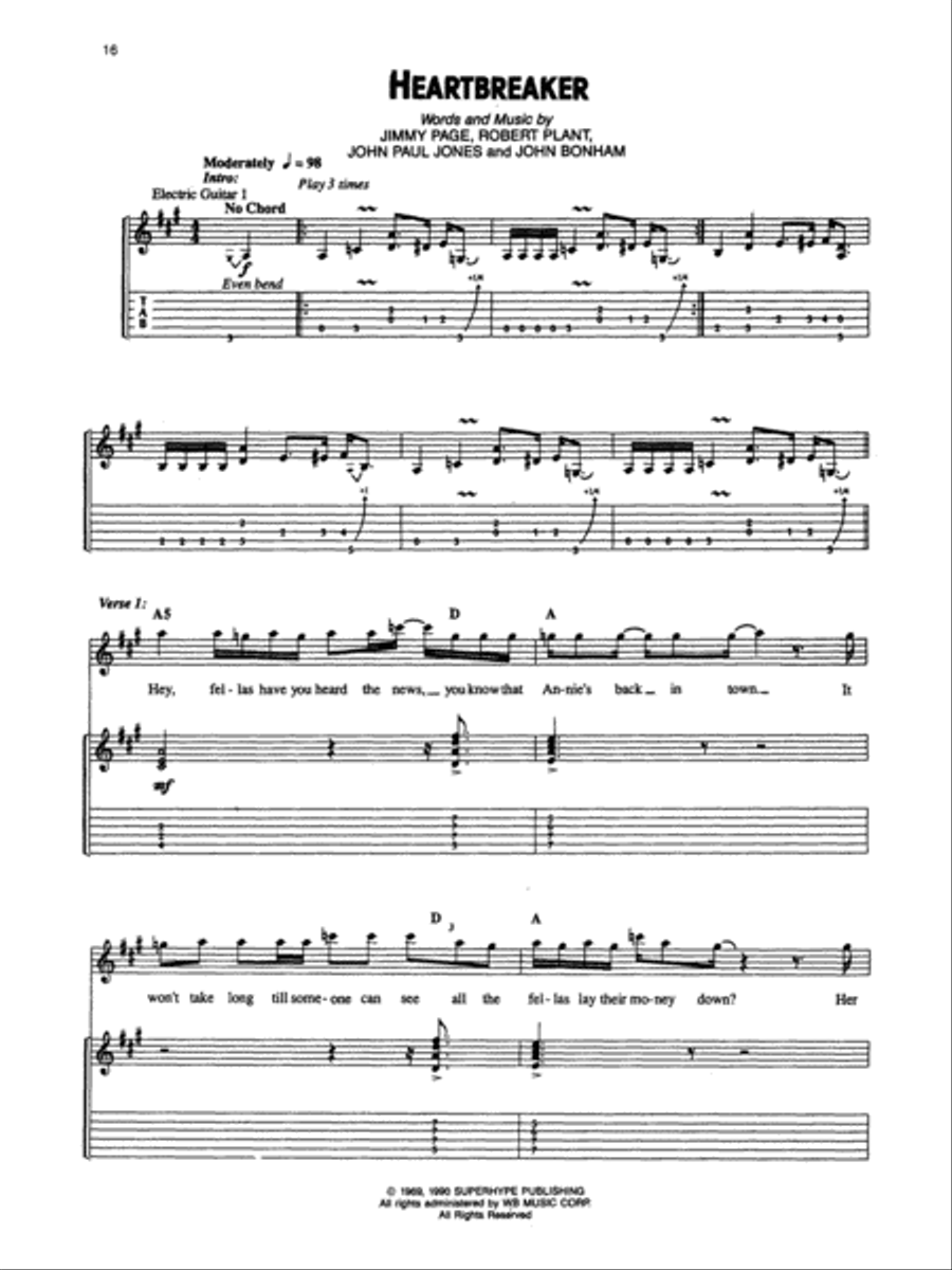 Led Zeppelin Blues Classics Electric Guitar scores gallery preview page 3