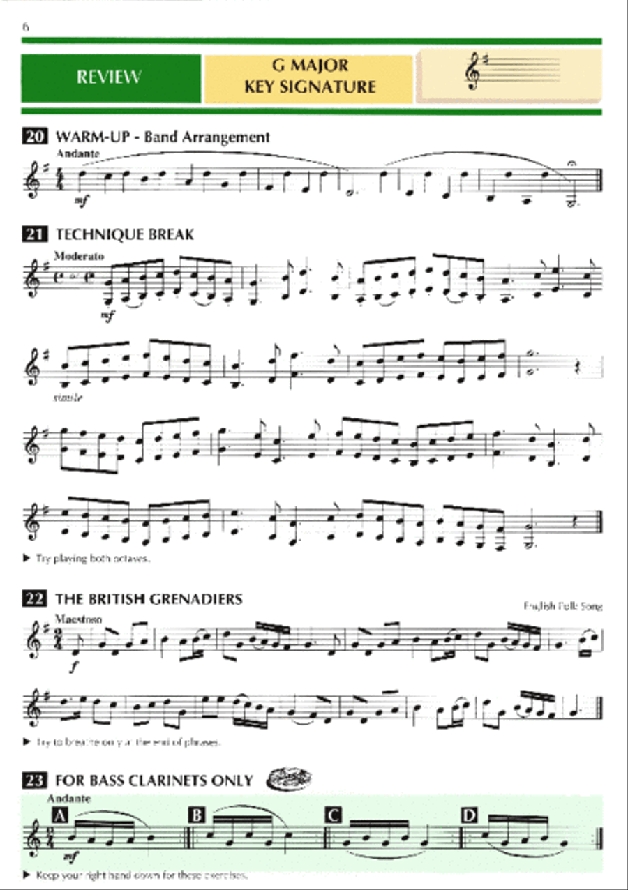 Standard of Excellence Book 3, Bass Clarinet