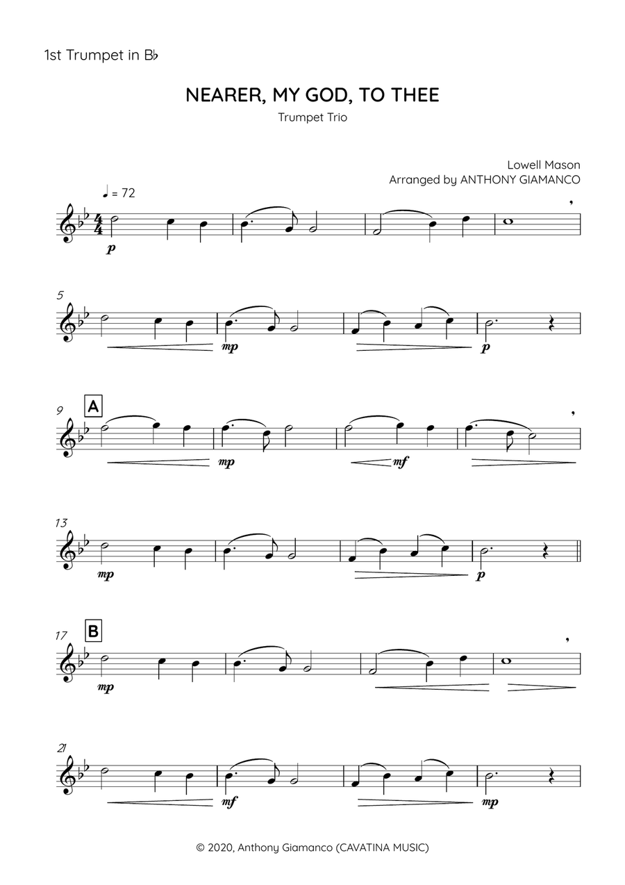 Nearer, My God, to Thee - trumpet trio Trumpet Trio scores gallery preview page 6