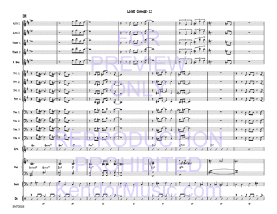 Loose Change (Full Score) Jazz Ensemble scores gallery preview page 13