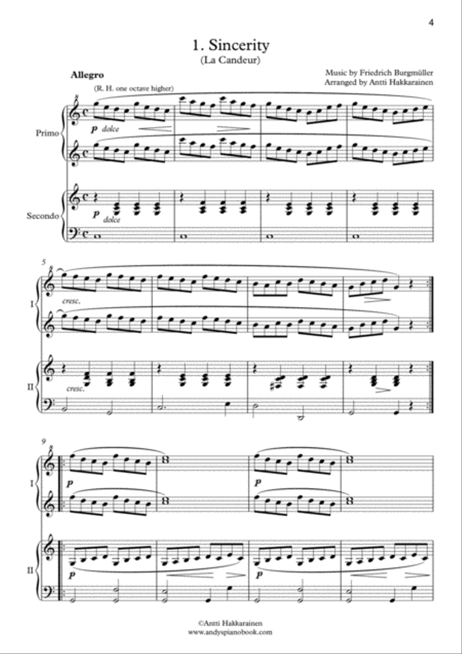 25 Progressive Pieces, Op. 100 - Piano, 4 Hands 25 Progressive Pieces, Op. 100 - Piano, 4 Hands Piano Method scores gallery preview page 4