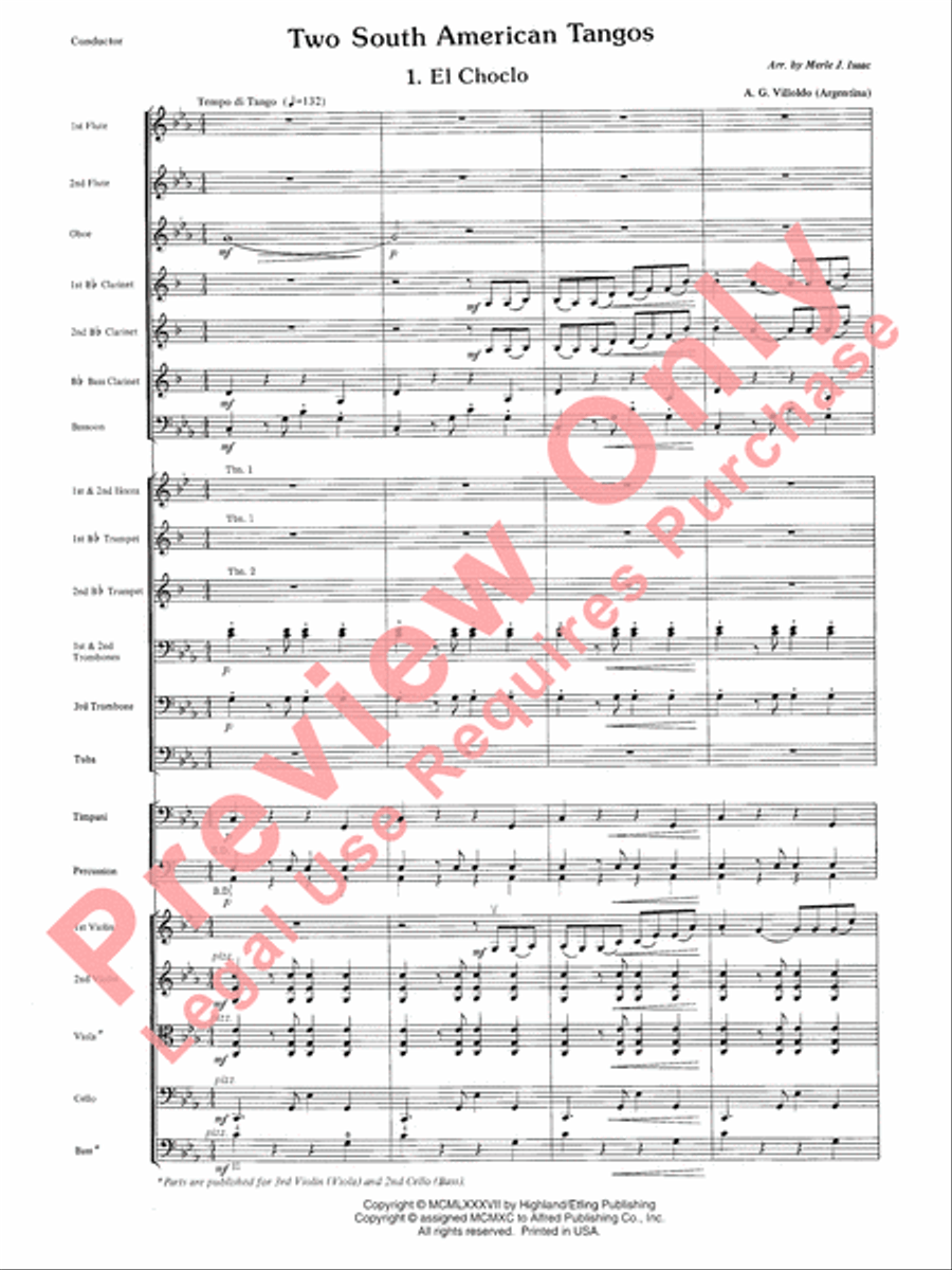 Two South American Tangos Full Orchestra scores gallery preview page 3