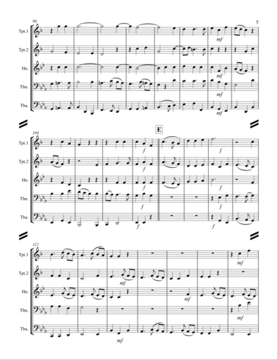 Handel - And the Glory of the Lord from Messiah (for Brass Quintet) Brass Quintet scores gallery preview page 6