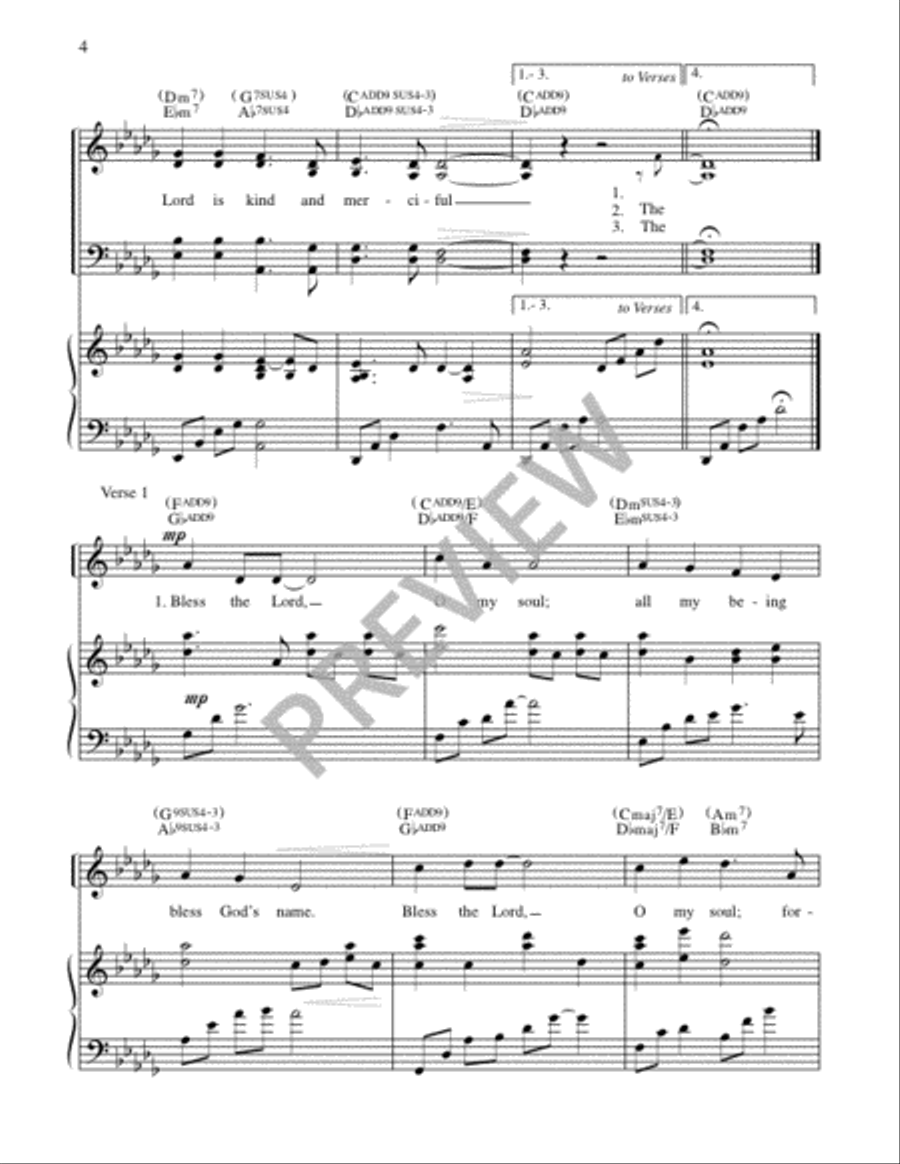 The Lord Is Kind and Merciful 4-Part scores gallery preview page 4