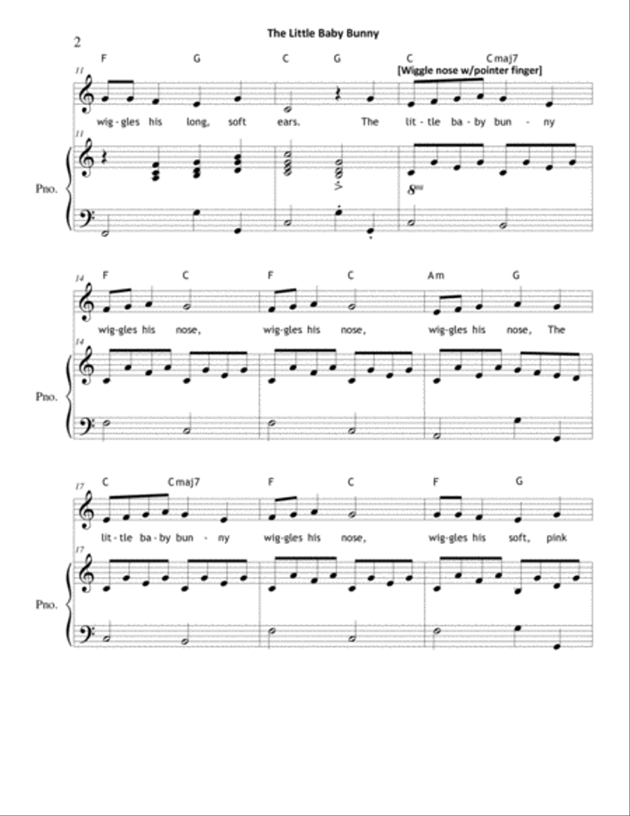 The Little Baby Bunny Unison Choir scores gallery preview page 2
