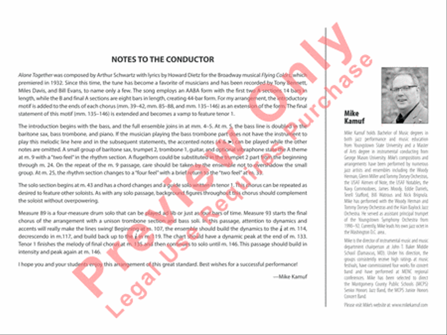 Alone Together Jazz Ensemble scores gallery preview page 3