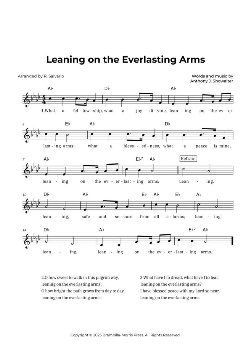 Leaning on the Everlasting Arms (Key of A-Flat Major) image number null