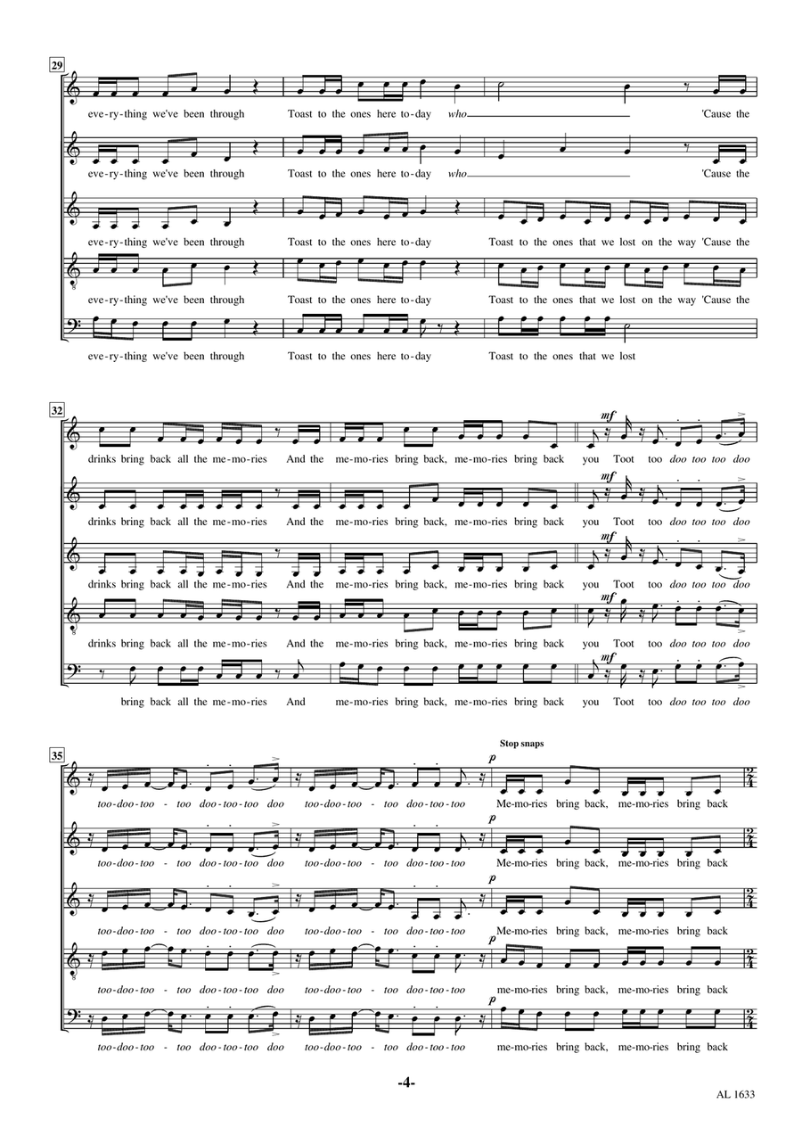 Memories Choir scores gallery preview page 4