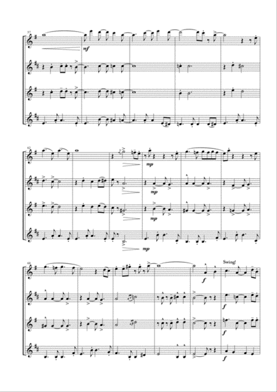 Mas Que Nada Woodwind Quartet scores gallery preview page 5